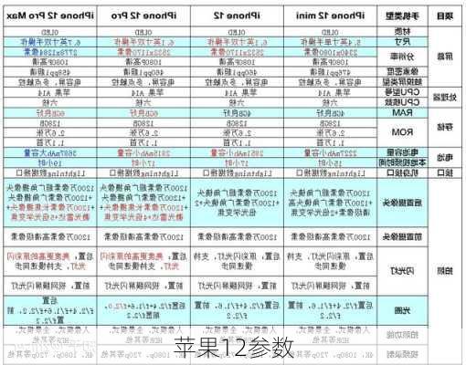 苹果12参数