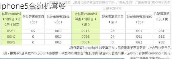 iphone5合约机套餐