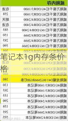 笔记本1g内存条价格