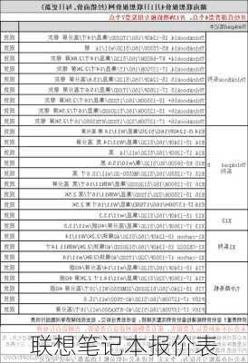 联想笔记本报价表