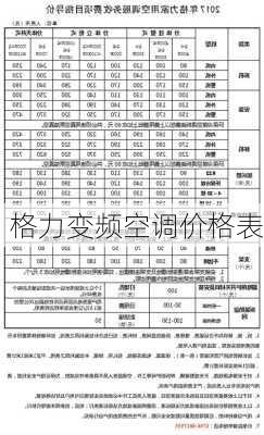 格力变频空调价格表