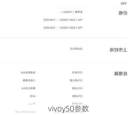 vivoy50参数