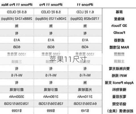 苹果11尺寸