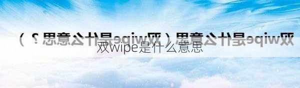 双wipe是什么意思