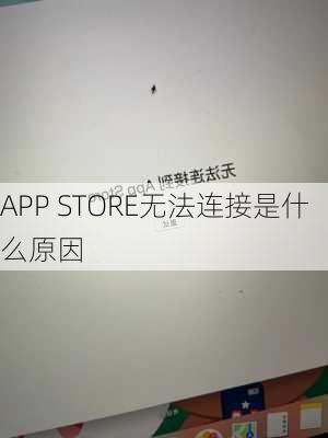 APP STORE无法连接是什么原因