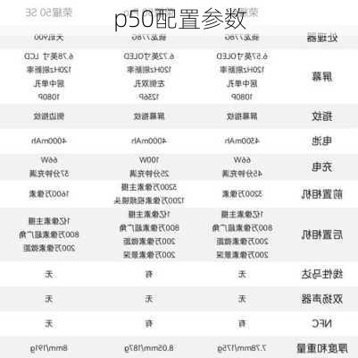 p50配置参数