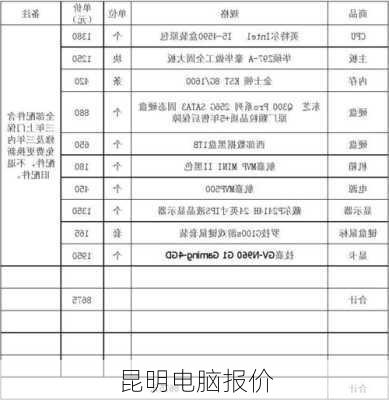 昆明电脑报价