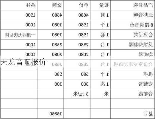 天龙音响报价