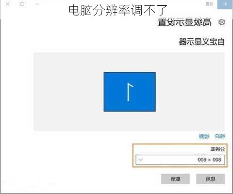 电脑分辨率调不了