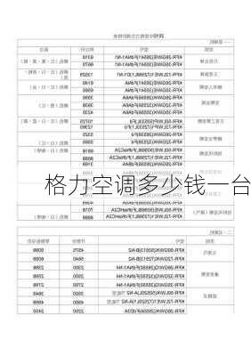 格力空调多少钱一台