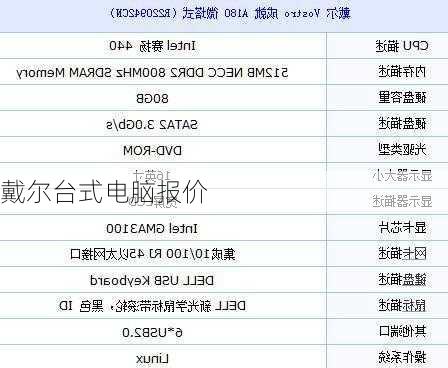 戴尔台式电脑报价