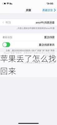 苹果丢了怎么找回来