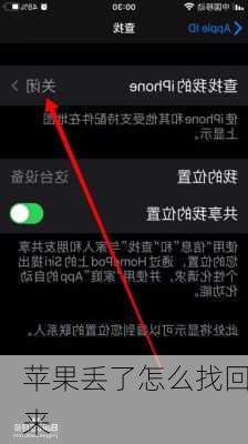 苹果丢了怎么找回来