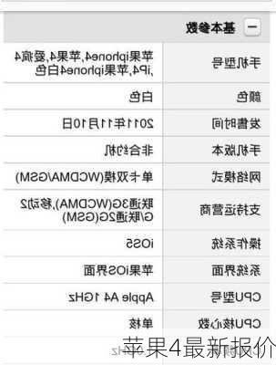 苹果4最新报价