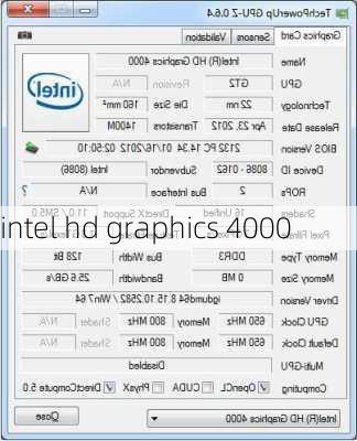 intel hd graphics 4000