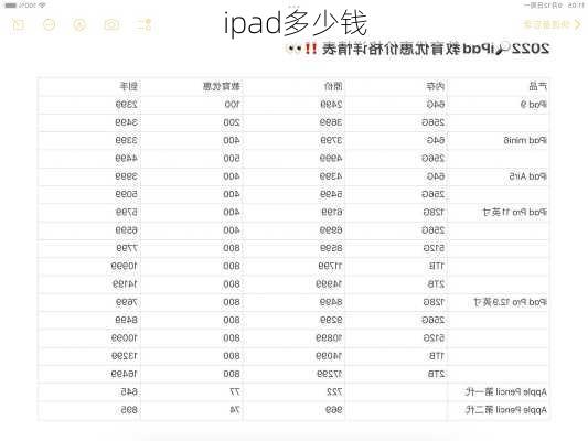 ipad多少钱