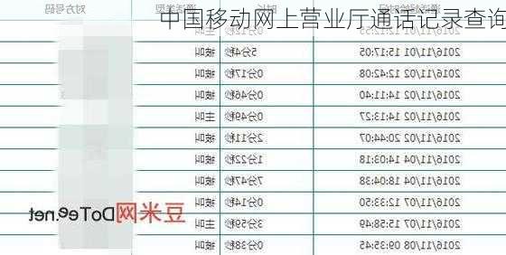 中国移动网上营业厅通话记录查询