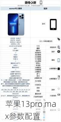 苹果13pro max参数配置