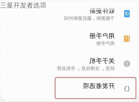 三星开发者选项