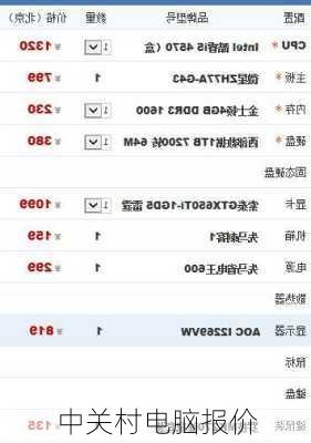 中关村电脑报价