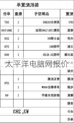 太平洋电脑网报价