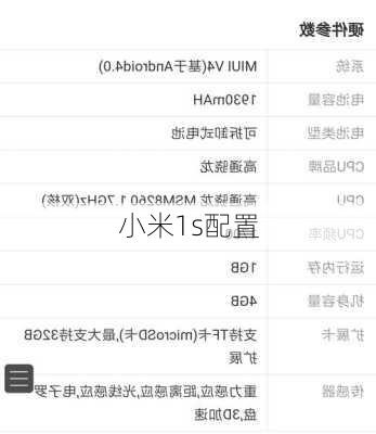 小米1s配置