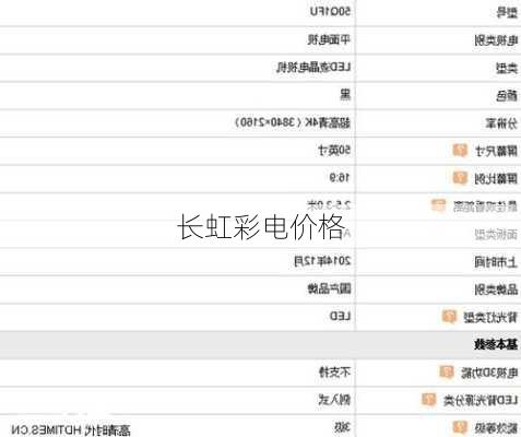 长虹彩电价格