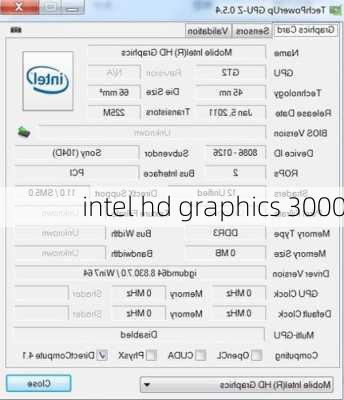 intel hd graphics 3000