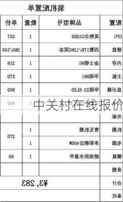 中关村在线报价