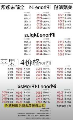 苹果14价格