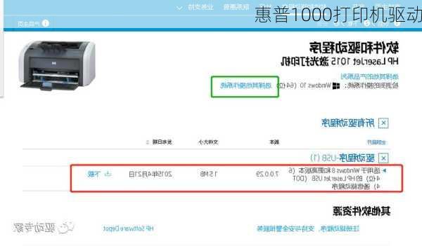 惠普1000打印机驱动