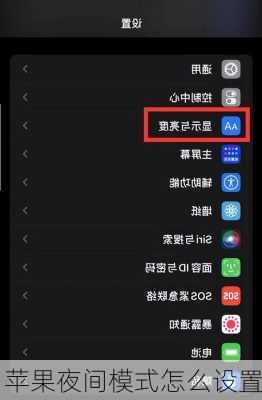 苹果夜间模式怎么设置